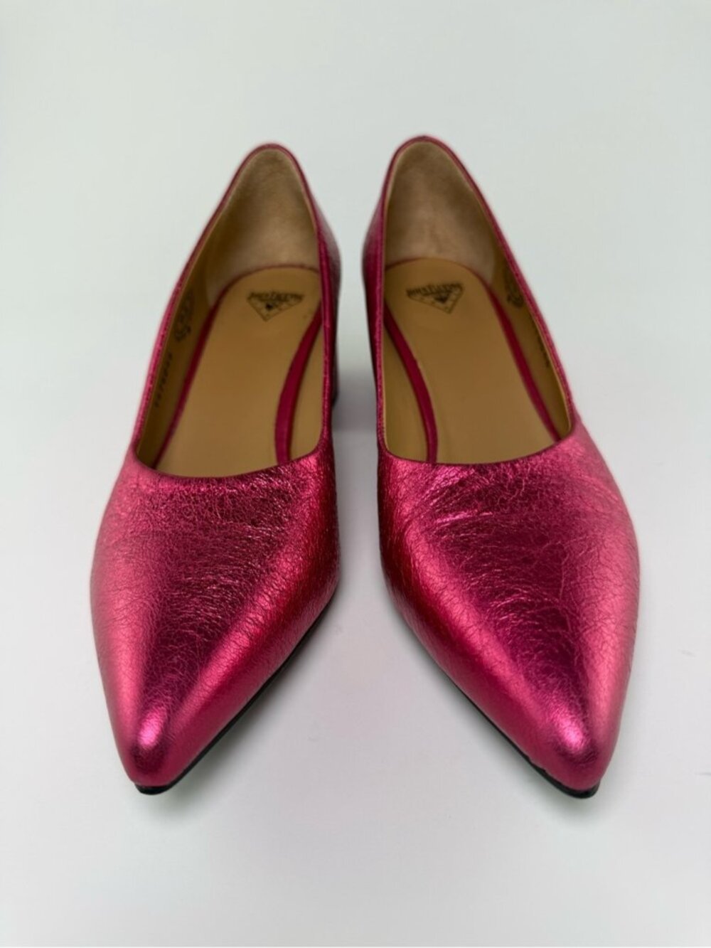 John Fluevog Bebe Metallic Pink Pump with Block Heel Size 9.5 - Picture 9 of 14